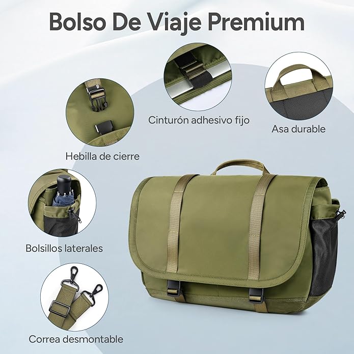 Expandable Messenger Bag Fit 16" Laptop for Men Women Work College Office Computer
