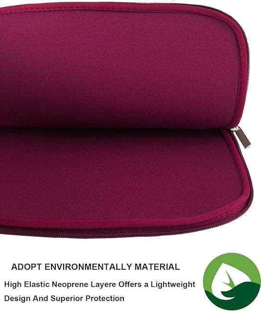 Laptop Sleeve 14 Inch, Resistant Neoprene Laptop Sleeve/Notebook Computer Pocket Case/Tablet Briefcase Carrying Bag for 14 inch HP, Lenovo, Asus Notebook, Ultrabook, Wine Red