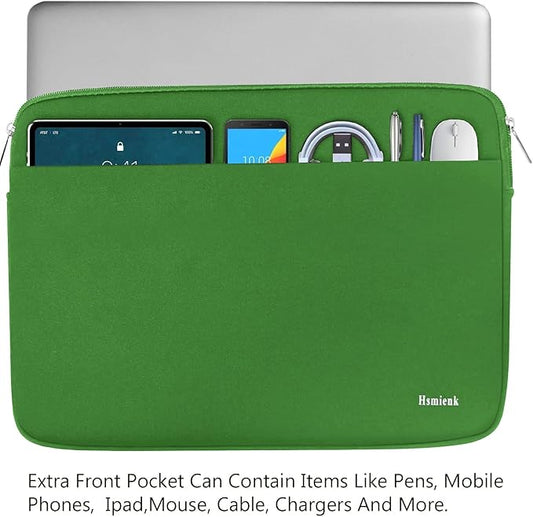 Laptop Sleeve 15.6 inch, Laptop Case Shockproof Protective Notebook Bag with Accessory Pocket, Briefcase Carrying Computer Sleeve for 15.6" HP, ASUS, Dell, Lenovo, Acer -Green