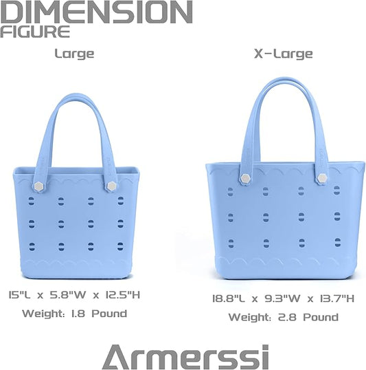 Armerssi Rubber Tote Bag For Women Large Rubber Beach Bag Waterproof Washable Handbag Durable Tote Bag Beach Swimming Travel