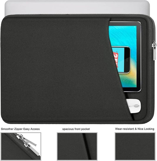 15.6 inch Laptop Sleeve, Durable Briefcase Cover Shockproof Protective Sleeve, Handbags Portable Laptop Bag for 15.6 inch HP Dell Asus Lenovo Notebook Computer Case with Front Pocket, Grey