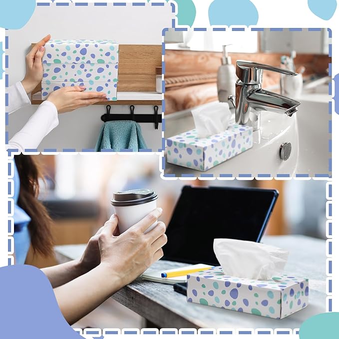 Yinder 12 Packs Facial Tissue Box 1560 Sheets Soft Facial Tissue Box for Fall Halloween Christmas 2 Ply 130 Sheets Disposable Travel Tissues Bulk for Car Household Kitchen(Spot)