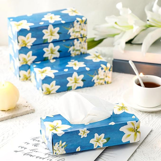 Yinder 12 Packs Facial Tissue Box 1560 Sheets Soft Facial Tissue Box for Fall Halloween Christmas 2 Ply 130 Sheets Disposable Travel Tissues Bulk for Car Household Kitchen(Beautiful Lily)