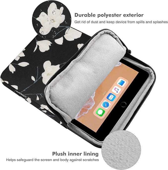 MoKo 9-11 Inch Tablet Sleeve Bag Carrying Case Fits New 11inch iPad Air M3, iPad A16 2025, iPad Pro 11 M4, Air 5/4/3, iPad 10/9/8th Gen, Tab S8/S9 11", Magnolia
