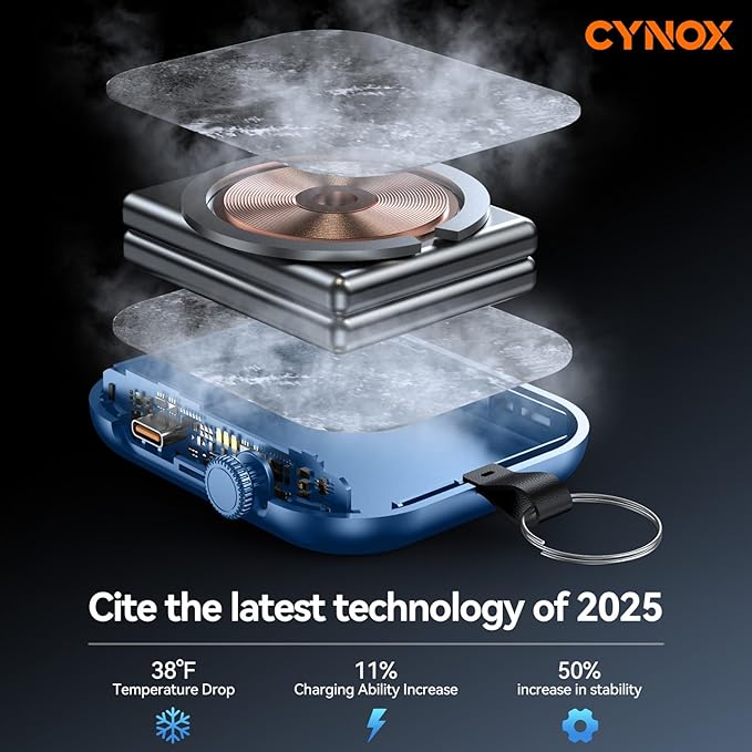 6000mAh Magnetic Portable Charger,3-in-1 Magnetic Power Bank,22.5W Fast Charging USB-C Magnetic Battery Pack for iPhone 16/15/14/13/12,Apple Watch Series,Airpods