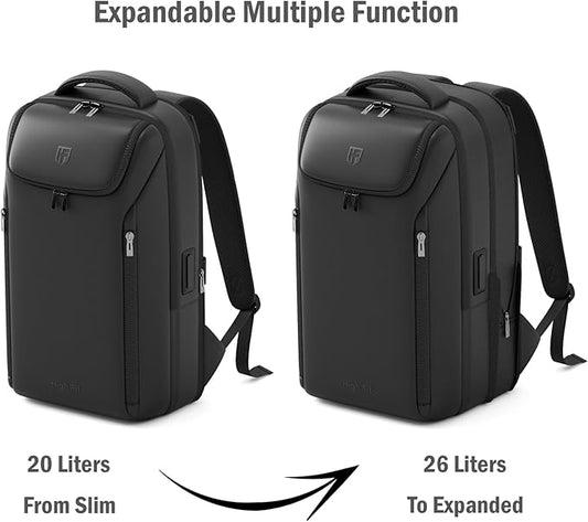 Expandable Travel Backpack, Business Laptop Backpack,Commute Backpack with USB Charging Port fit 15.6 Inch Laptop