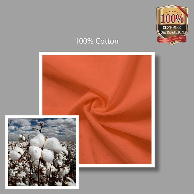 TOPDesign 24-Pack Economical 16"x15" Orange Cotton Tote Bag, Lightweight Medium Reusable Grocery Shopping Cloth Bags, Suitable for DIY, Advertising, Promotion, Gift, Activity