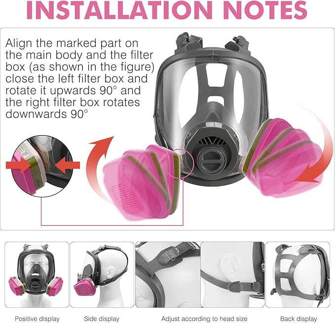 Gas Masks Survival Nuclear and Chemical, Full Face Gas Mask with Activated Carbon Filter
