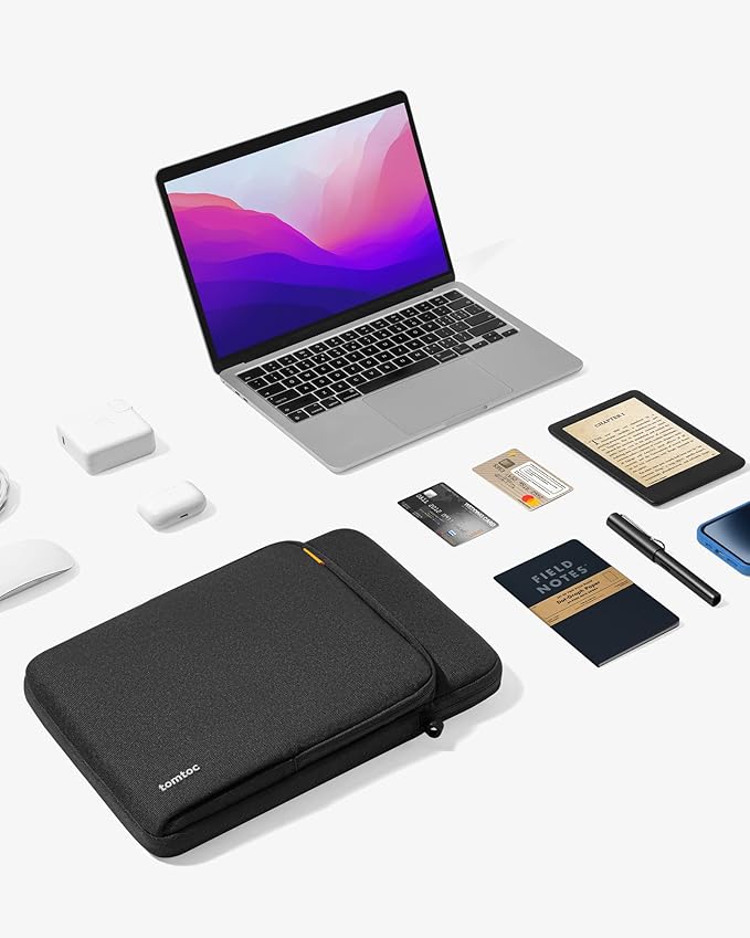 tomtoc 360 Protective Laptop Sleeve Designed for 16-inch New MacBook Pro M4/M3/M2/M1 Pro/Max 2024-2019, Water-Resistant Well-Organized Accessory Sleeve Case with Handle