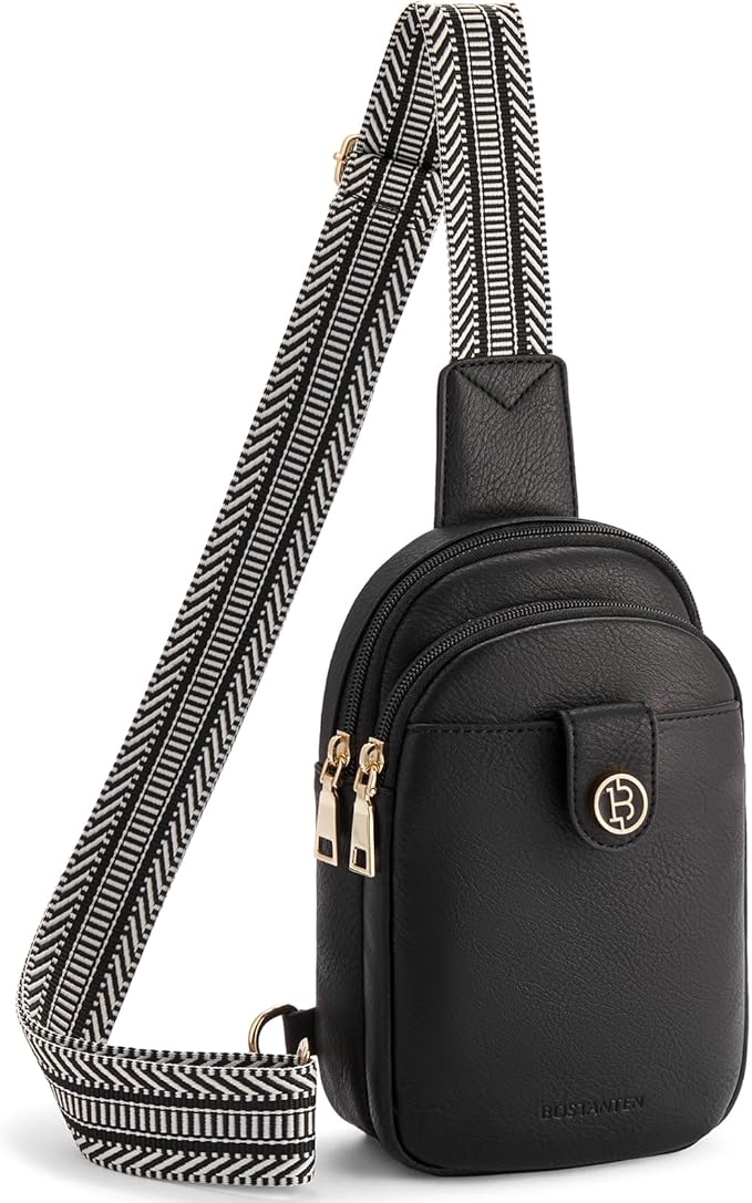 BOSTANTEN Small Sling Bag Crossbody Bags for Women Trendy Crossbody Purse Leather Chest Bag