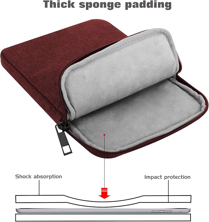 MoKo 9-11 Inch Tablet Sleeve Bag Carrying Case Fits New 11inch iPad Air M3, iPad A16 2025, iPad Pro 11 M4, Air 5/4/3, iPad 10/9/8th Gen, Tab S8/S9 11", Wine Red