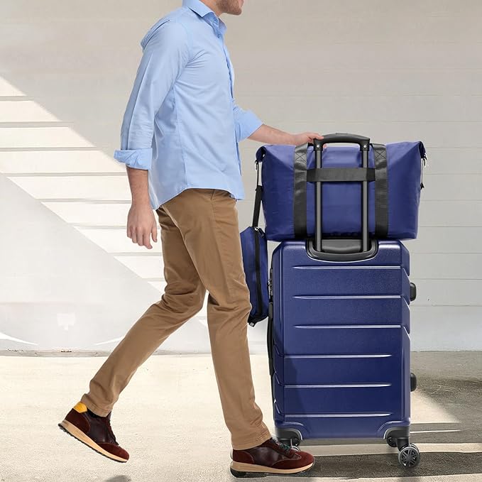 Hoteel Luggage Sets 3 Piece, ABS+PC Hard Shell Expandable Suitcases with Wheels, TSA Aproved Lock and Carry on Bags, Travel Suit Case Set for Men and Women, (3-Piece, Blue)