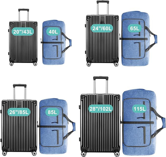 Dimayar 85L Travel Duffle Bag for Men Women - Foldable Duffel Bag with Shoes Compartment - Overnight Bags Waterproof & Tear Resistant(Blue)