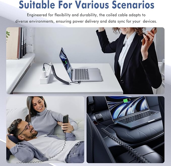 Coiled Lightning Cable 6FT,2 Pack MFi Certified Retractable iPhone Car Charger Cord,Apple CarPlay Cable Compatible with iPhone 14/13/12/11 Pro Max/XS Max/XR/X/8/7/iPad