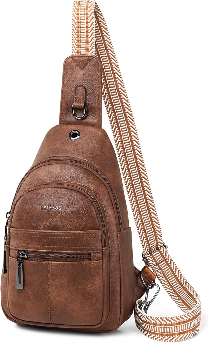 Sling Bag for Women Crossbody Purse Leather Crossbody Bag Fanny Pack Chest Pack for Travel Everyday Vacation