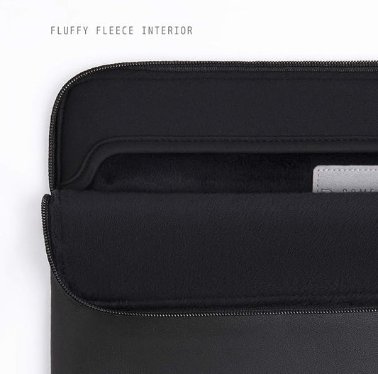 Comfyable Slim Protective Laptop Sleeve Compatible with 13/13.3/14 Inch MacBook Air & MacBook Pro, Mac Travel Case, Laptop Pouch, Slim PU Leather Cover M4/M3/M2/M1 2025-2021, Black