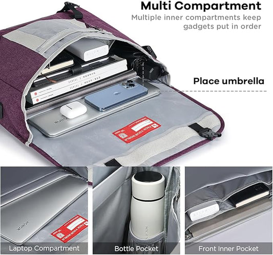 OIWAS Messenger Bag for Women, 14 Inch Laptop Crossbody Bags Men Casual Satchel Shoulder Bag College Travel Office Briefcase