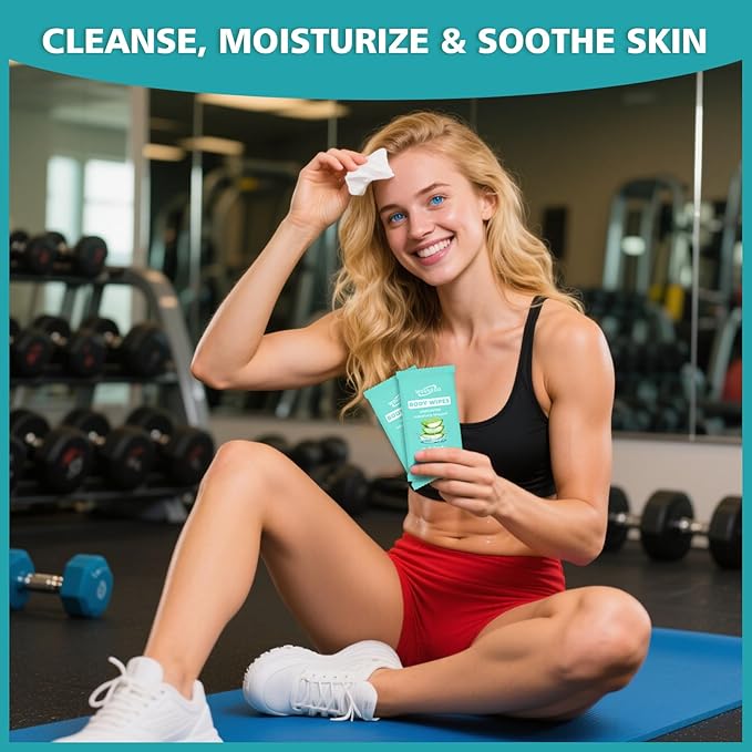 300 Pack Individually Wrapped Body Wipes (8" x 9.5"),No-Rinse Shower Wipes for Adults,Travel,Gym & Camping,Bulk Cleansing Wipes for Homeless
