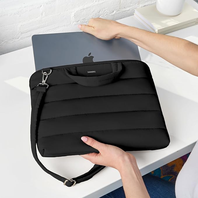 Vandel 15-16 inch Laptop Carrying Case Sleeve with Strap, Shoulder Bag with Handle, 16 in Laptop Bag for Women, MacBook Air 15 Inch Carrying Case, MacBook Pro 16, 15.6 in HP, Dell Lap top Messenger