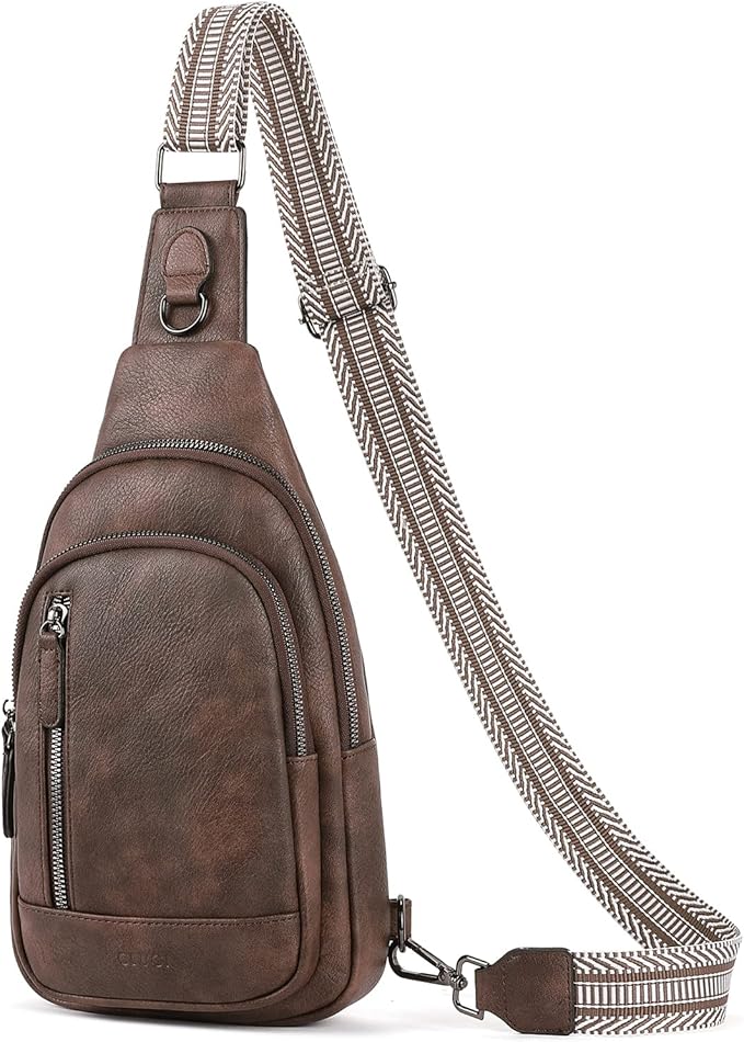 CLUCI Crossbody Bags for Women Men,Leather Sling Bag Cross Body Backpack for Woman Gifts for Women Birthday Unique