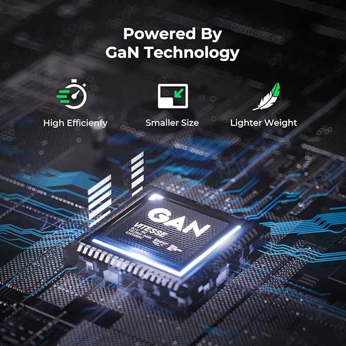 Fenergy 65W USB C Charger Block, GaN Fast Charging Station Hub, 4-Ports USB C and USB A Multiport Desktop Charger Adapter Plug Cube with 6ft AC Cable for iPhone 15 Pro Max/iPad/Galaxy/Tablet and More