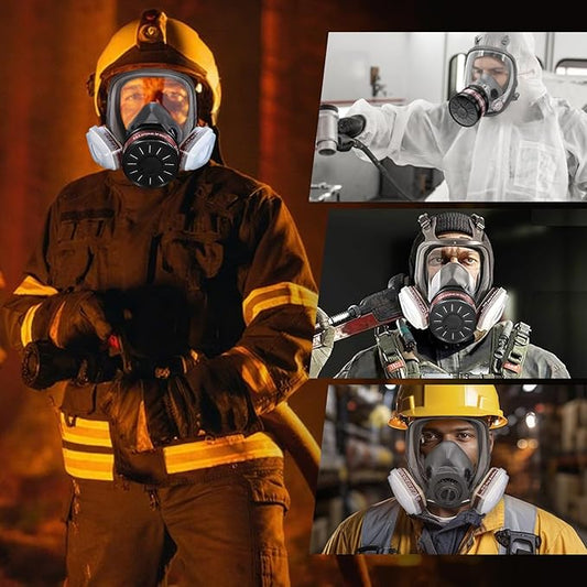 Gas Masks, Gas Masks Survival Nuclear and Chemical, Full Face Respirator Mask with 40mm Activated Carbon Filter and 6001 Filter,Reusable Respirator Mask for Gases, Vapors, Dust, Chemicals