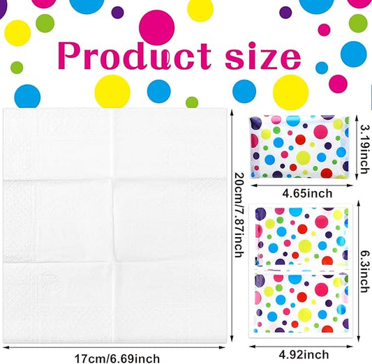 Geyee 50 Packs Facial Tissue Travel Packs Disposable Pocket Tissues for Wedding Guest Travel School Purse Home Supplies, 500 Sheets 3 Ply(Polka Dot)