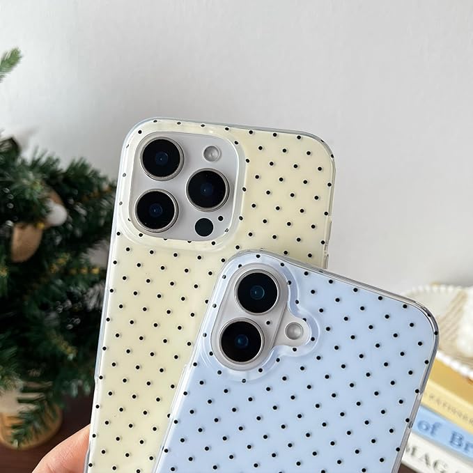 Compatible with iPhone 15 Pro Max Case, Fashion Cute Aesthetic Polka Dot Phone Case for Women, Shockproof Slim Soft TPU and Hard PC Protective Phone Cover for iPhone 15 Pro Max 6.7", Purple