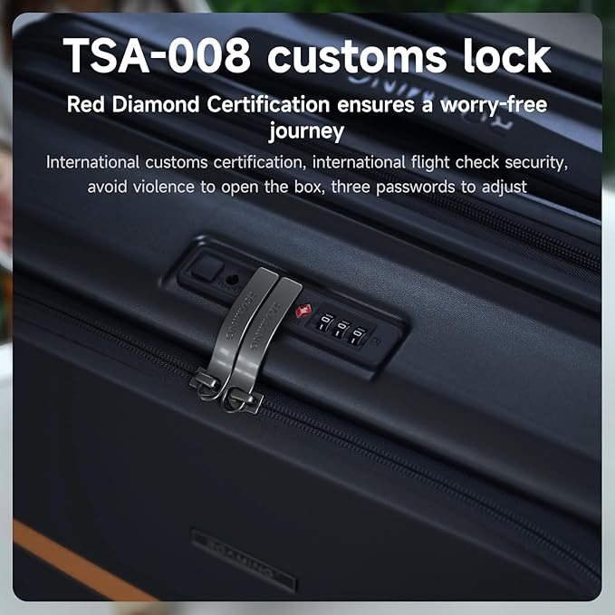 ROAMING Expandable 28-Inch Checked Luggage with Mute Brake Wheels Airline Approved Hard Shell Suitcases with Front Pocket Top Opening Luggage with TSA Lock for Short Business Travel, Glaze blue