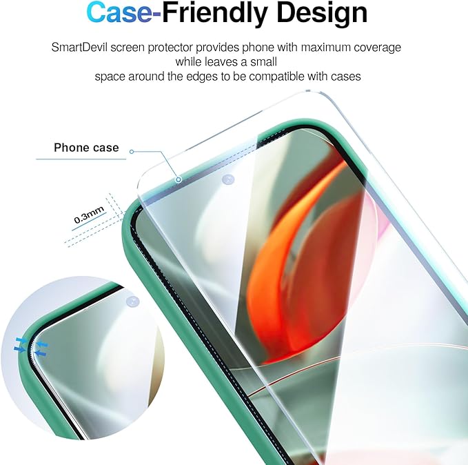 SMARTDEVIL [3+1 Pack Screen Protector For Google Pixel 9 Pro With Camera Lens Protector, Finger Print Reader Compatible, Clear 9H Tempered Glass Film, Fast & Easy Installation, Alignment Frame