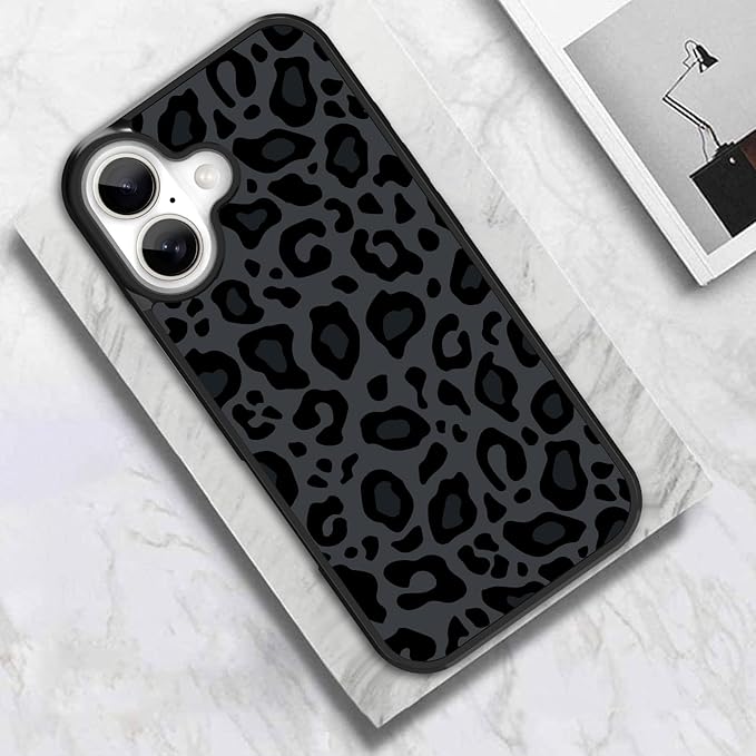 KANGHAR Case Compatible with iPhone 17,Black Leopard Design,Tire Texture Non-Slip +Shockproof Rugged TPU Protective Case for iPhone 17 6.3 Inch