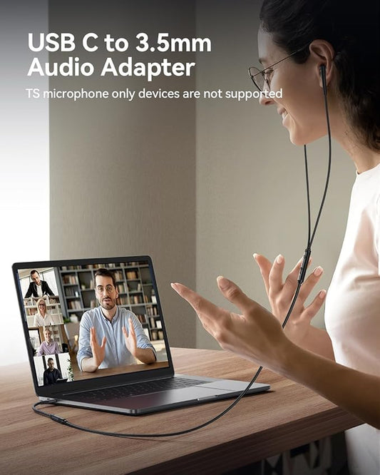 USB Type C to 3.5mm Female Headphone Jack Adapter,【2 Pack】Aux to USB C Audio Dongle Cable Cord for iPhone 17 Pro Max, iPhone 17 Air, iPhone 16 15 Pro Max Plus, iPad Pro, MacBook,Galaxy S24 S23 S22 S21