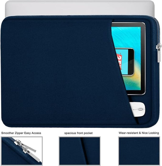 15.6 inch Laptop case, Durable Briefcase Shockproof Protective Sleeve, Handbags Portable Laptop Bag for 15.6 inch HP Dell Asus Lenovo Notebook Computer Cover with Front Pocket, Blue