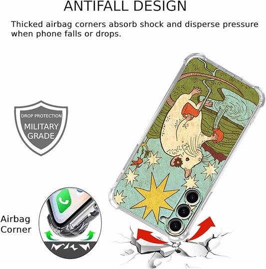 Case for Samsung Galaxy S23+ with Tarot Card Design,Aesthetic Cute Rat Pattern,Trendy Soft TPU Bumper Phone Cover,6.6"(Rat,S23P)