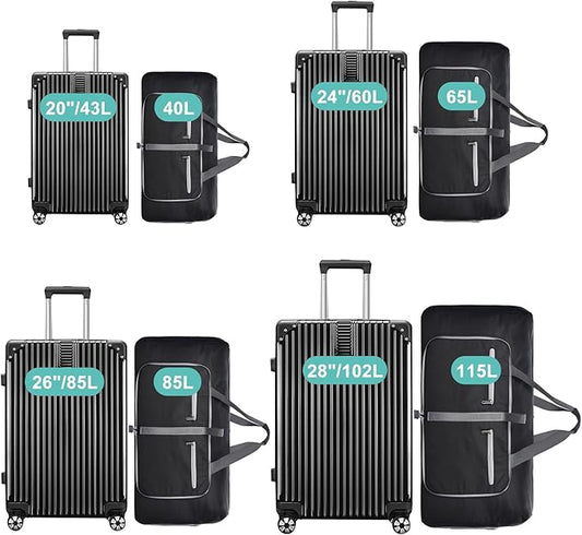 Dimayar 115L Travel Duffle Bag for Men Women - Foldable Duffel Bag with Shoes Compartment - Overnight Bags Waterproof & Tear Resistant(Black)