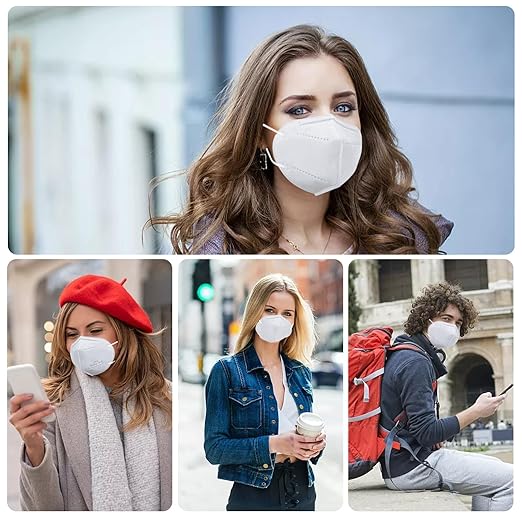 KN95 Face Masks 50 Pcs, 5-Ply Protection White KN95 Mask, Disposable Face Masks for Adults