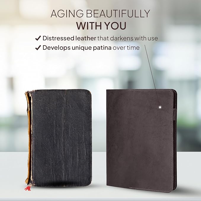 Large Size Journal Cover for Hard Cover Notebook, Rustic Leather Journal Cover (8.5 x 11 inches), Full Grain Leather Journal Cover, Handmade (Brown)