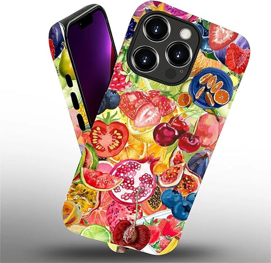Case for iPhone 13 Pro Max,Summer Fruit Collage for Woman Men Full Body Protective Cover Shockproof 2 in 1 Silicone + Hard PC Case for iPhone 13 Pro Max