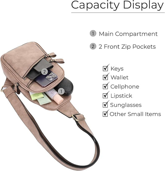 JESSIE & JAMES Jeannie Unisex Multi-Pocket Concealed Carry Sling Bag Crossbody Backpack Purse