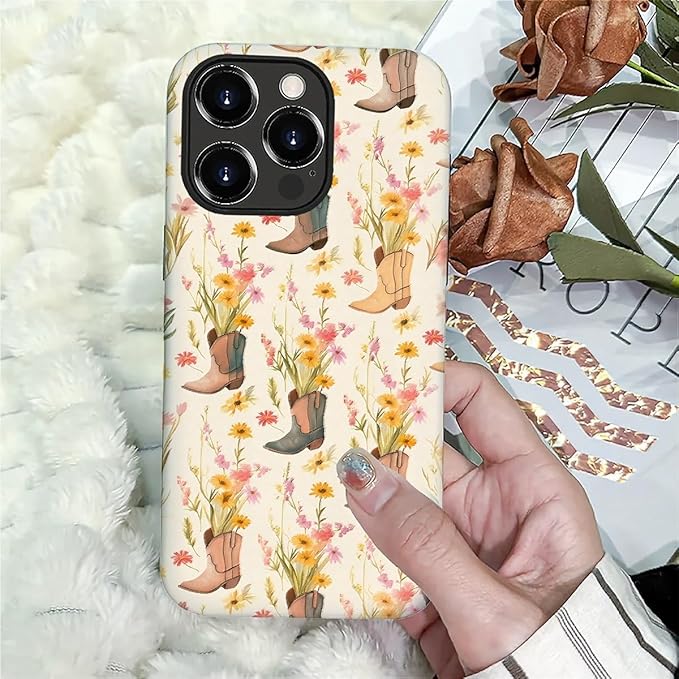 Case for iPhone 16 Pro Max,Western Cowgirl for Woman Men Full Body Protective Cover Shockproof 2 in 1 Silicone + Hard PC Case for iPhone 16 Pro Max