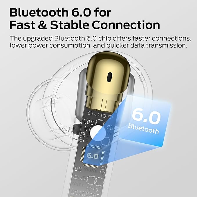 Monster N-Lite 211 Wireless Earbuds, Bluetooth 6.0 Stereo Headphones with Noise-Cancelling Mic and LED Display, Built-in Mic for Clear Calls, Waterproof Design for Sports