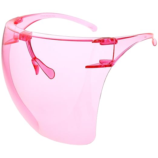 zeroUV - Protective Face Shield Full Cover Visor Glasses/Sunglasses (Anti-Fog/Blue Light Filter) (Pink)