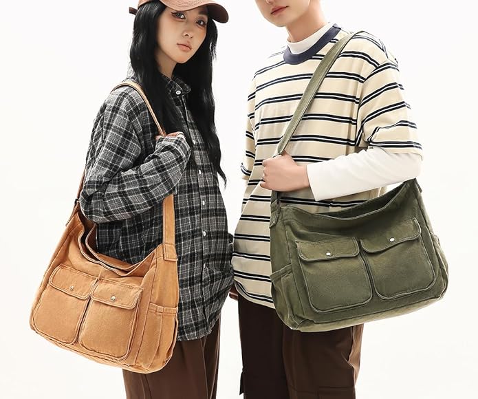 Collsants Messenger Bag Hobo Crossbody Bags for Women Canvas Bag Crossbody Tote Bag Shoulder Bag