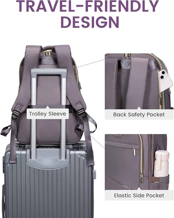 LOVEVOOK Laptop Backpack for Women, Slim Business Laptops Bag with Separate Computer Compartment Stylish Daypack for College Work Travel, Fits 15.6" Laptop