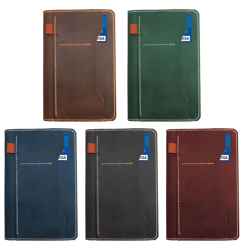 Genuine Leather Notebook Notepad Cover for TOPS The Legal Pad Writing Pads Docket 5" x 8" Cover, retro real leather portfolio folder cover organizer (Red)