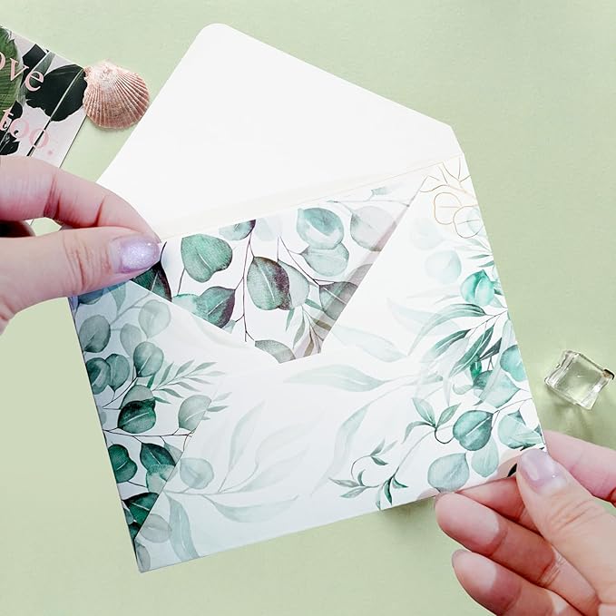 160 Pcs Stationery Paper Envelopes Set Includes 50 Writing Paper & 50 Envelopes with 60 Colorful Round Dot Stickers, Cute Vintage Tree Leaf Letter Writing Stationery Paper Envelopes(10Style)