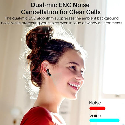 TOZO T20 Wireless Earbuds Bluetooth Headphones 48.5 Hrs Playtime with LED Digital Display, IPX8 Waterproof, Dual Mic Call Noise Cancelling 10mm Broad Range Speakers, 2025 Version