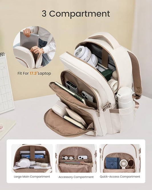 LOVEVOOK Laptop Backpack for Women, 17-Inch Work Backpack, Back to School Bookbag for College Student Teen Girls, Casual Personal Item Travel Bag Business Computer Daypack for Teacher Nurse, Gift