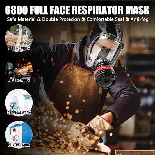 Gas Masks - Gas Masks Survival Nuclear and Chemical with 40mm Activated Carbon Filter&6001CN Filters for Chemical