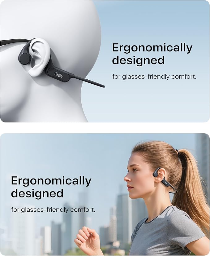 Bone Conduction Headphones, Open Ear Headphones Bluetooth 6.0 with Mic, 10H Playtime,Waterproof Sports Headphone Suitable for Running,Cycling, Outdoor Sports